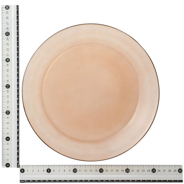 カラーガラス プレート L ブラウン