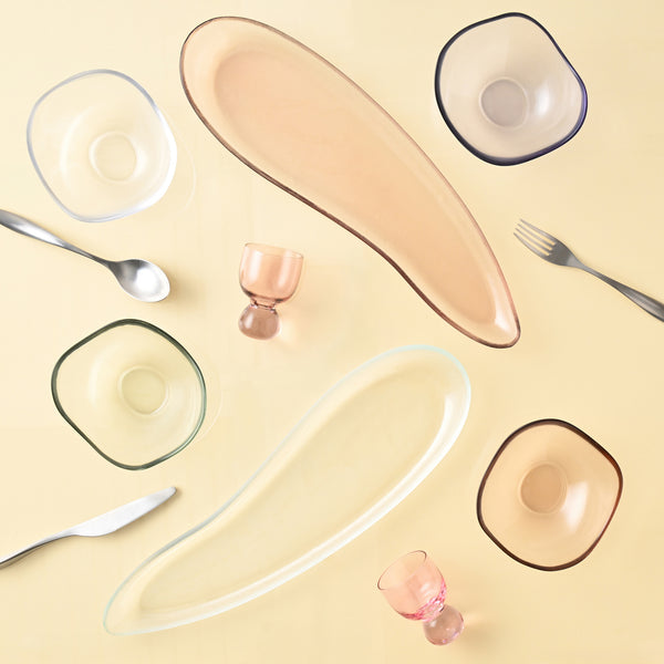 ウェーブレット ガラスボウル M ブラウン