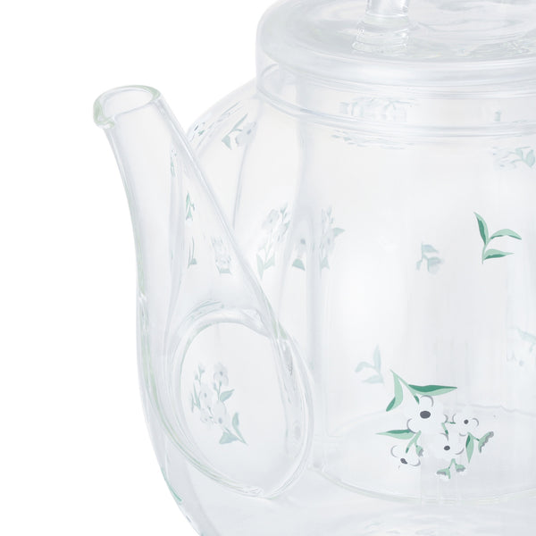 フラワーガラス ティーポット ホワイト