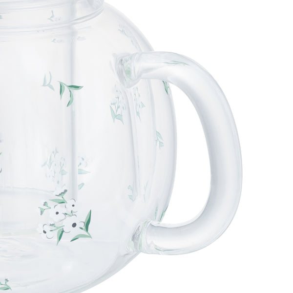 フラワーガラス ティーポット ホワイト