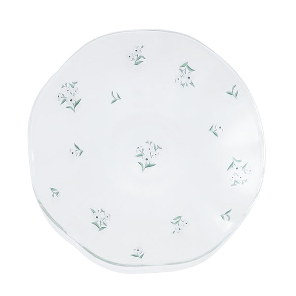 フラワーガラス カップ&ソーサー ホワイト