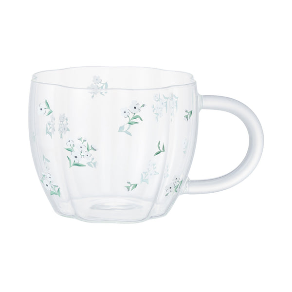 フラワーガラス マグ ホワイト