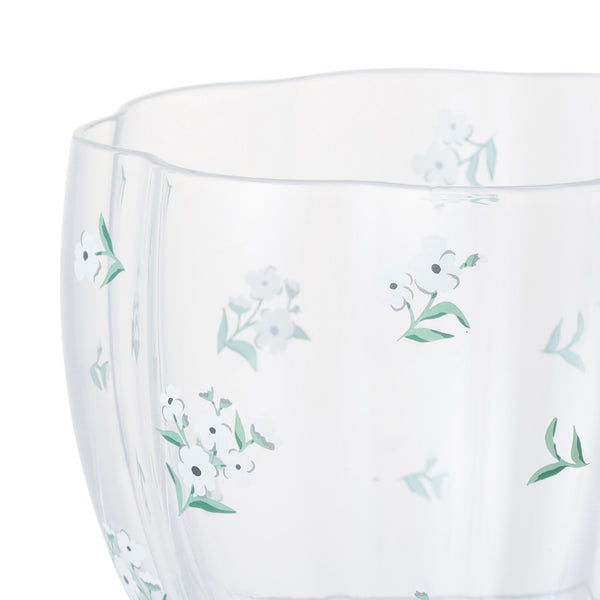 フラワーガラス マグ ホワイト