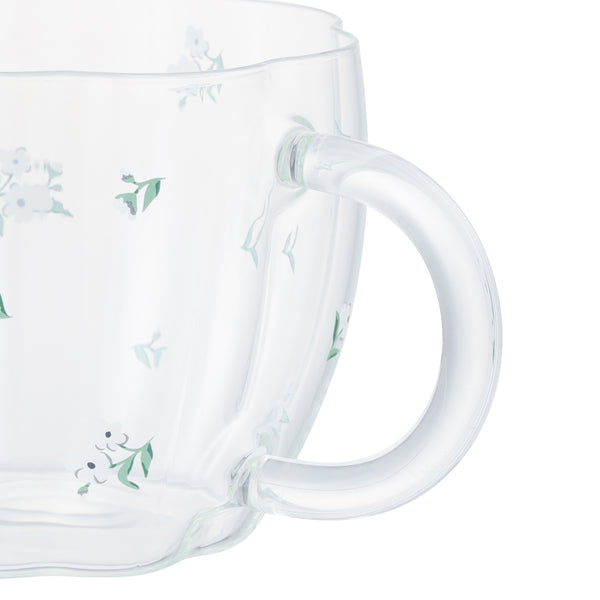 フラワーガラス マグ ホワイト