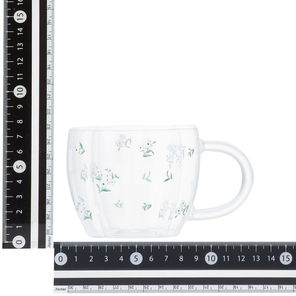 フラワーガラス マグ ホワイト