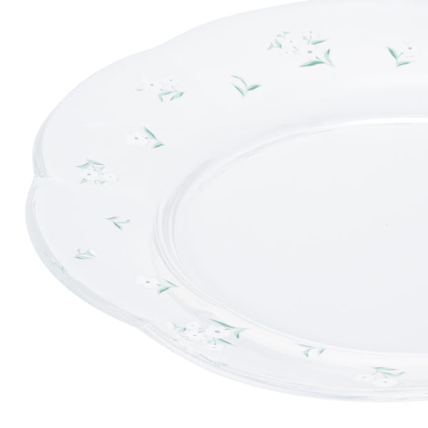 フラワーガラス プレート ホワイト