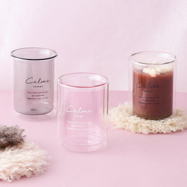 ストレート ダブルウォールグラス ピンク