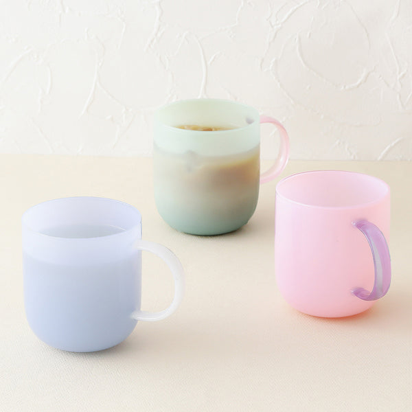 乳白耐熱グラスマグ グリーン