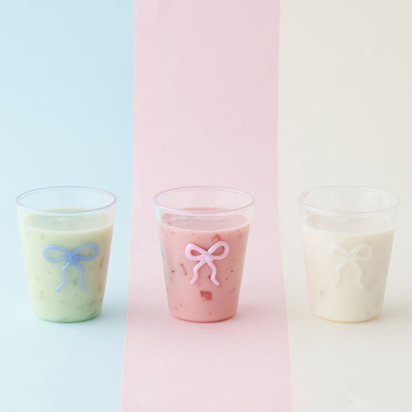 リボン ガラスタンブラー ブルー