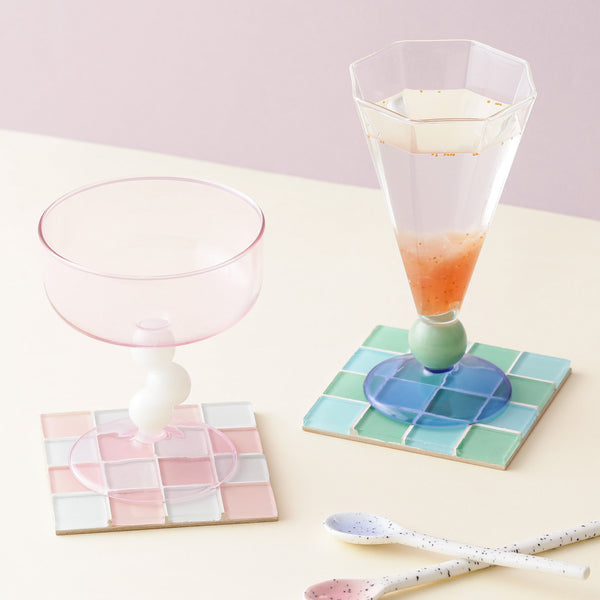 バイカラー バブル デザートグラス ピンク×ホワイト