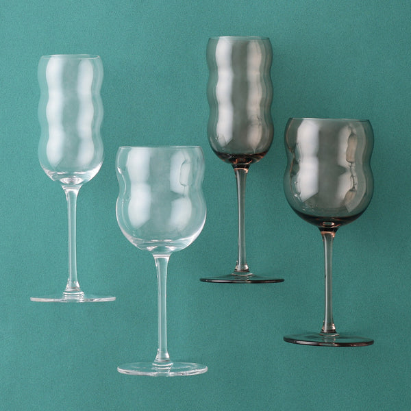 もこもこ ワイングラス ブラウン