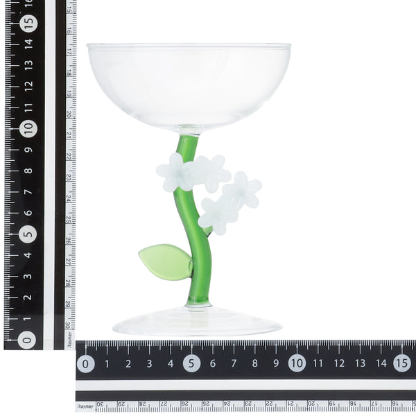 フラワーステム デザートグラス ホワイト