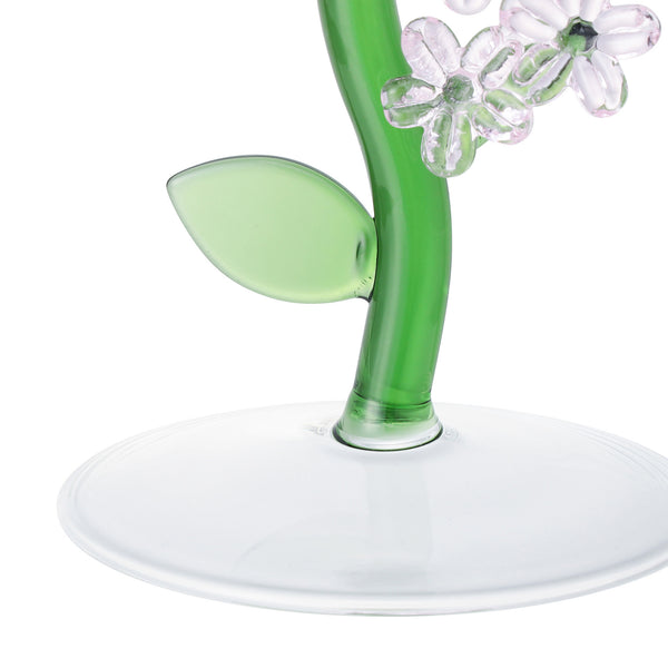 フラワーステム ワイングラス ピンク