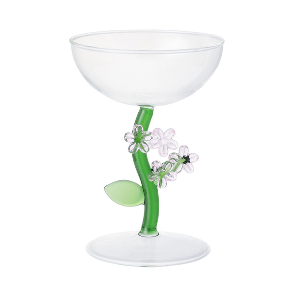 フラワーステム デザートグラス ピンク