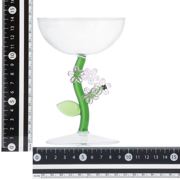 フラワーステム デザートグラス ピンク