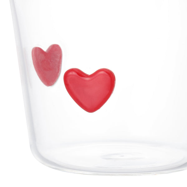 ドットハート タンブラー レッド