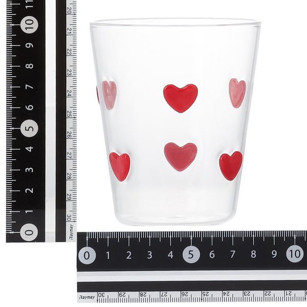 ドットハート タンブラー レッド
