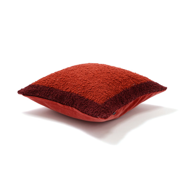 フランフランページ フリルチェック クッションカバー 45×45 オレンジ（C-089