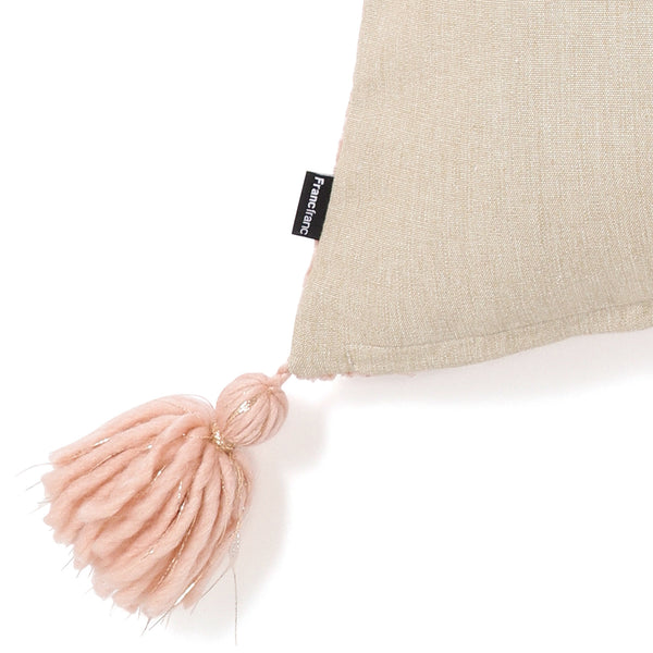 シェニールストライプ クッションカバー 45×45 ピンク（057）