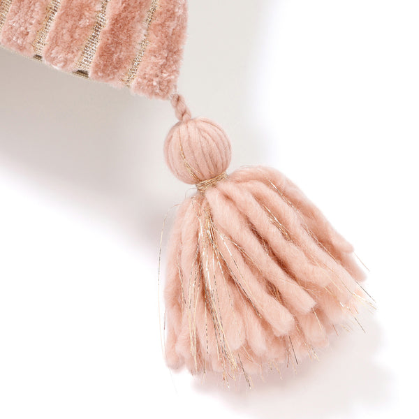 シェニールストライプ クッションカバー 45×45 ピンク（057）