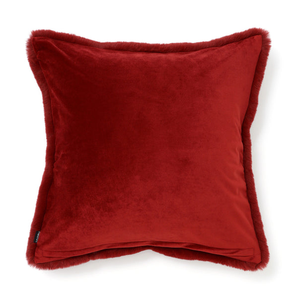 ファー  クッションカバー 450×450 ダークレッド（B-046）