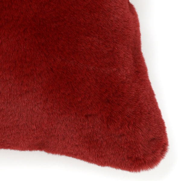 ファー  クッションカバー 450×450 ダークレッド（B-046）
