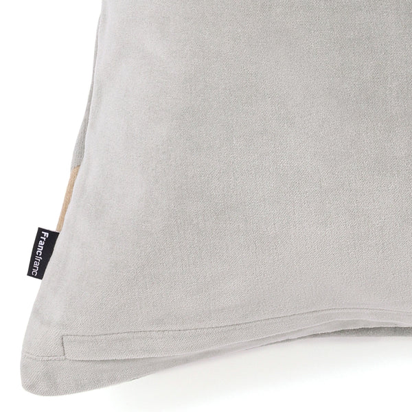 ベルベットストライプ クッションカバー 450×450 グレー×ベージュ（103）