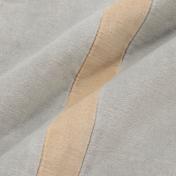 ベルベットストライプ クッションカバー 450×450 グレー×ベージュ（103）