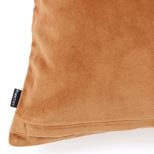 ベルベットストライプ クッションカバー 450×450 ブラウン×ベージュ（120）