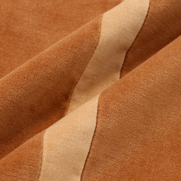 ベルベットストライプ クッションカバー 450×450 ブラウン×ベージュ（120）