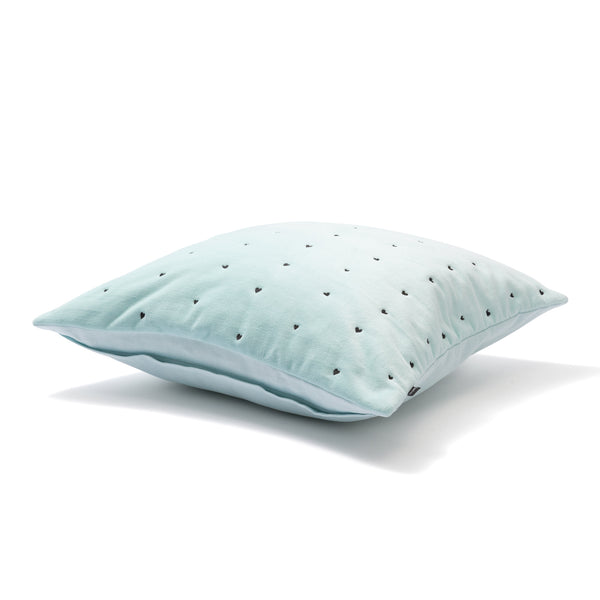 EMBハート クッションカバー 450×450 ブルー×ブラック（039