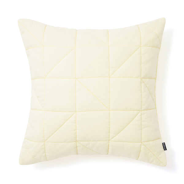 ジオメトリックキルト クッションカバー 450×450 ライトイエロー（040）