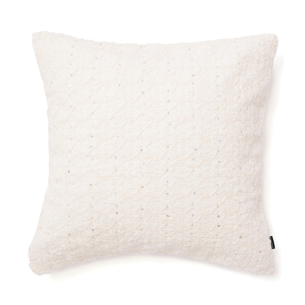 シェニールリボン クッションカバー 450×450 アイボリー（052）