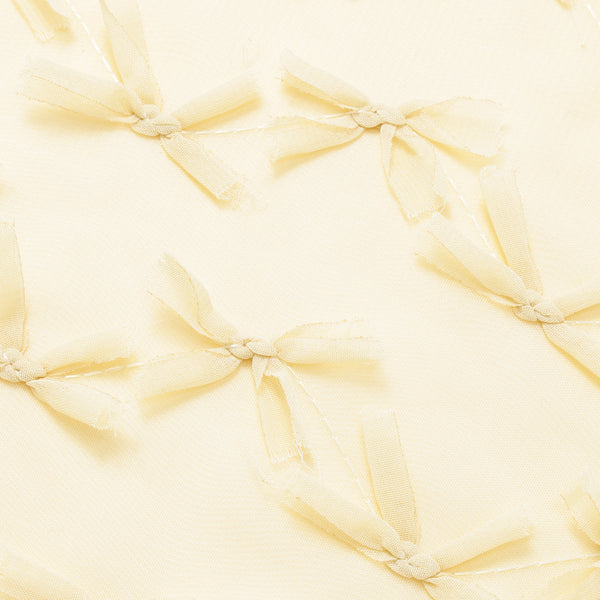 シアーリボン クッションカバー 450×450 ライトイエロー（054）