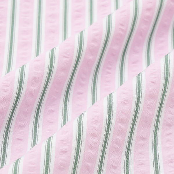 フリルストライプ クッションカバー 450×450 ピンク×グリーン（107）