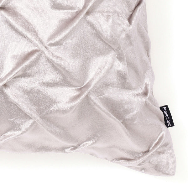 ベルベットスモッキング クッションカバー 450×450 ライトグレー（009）