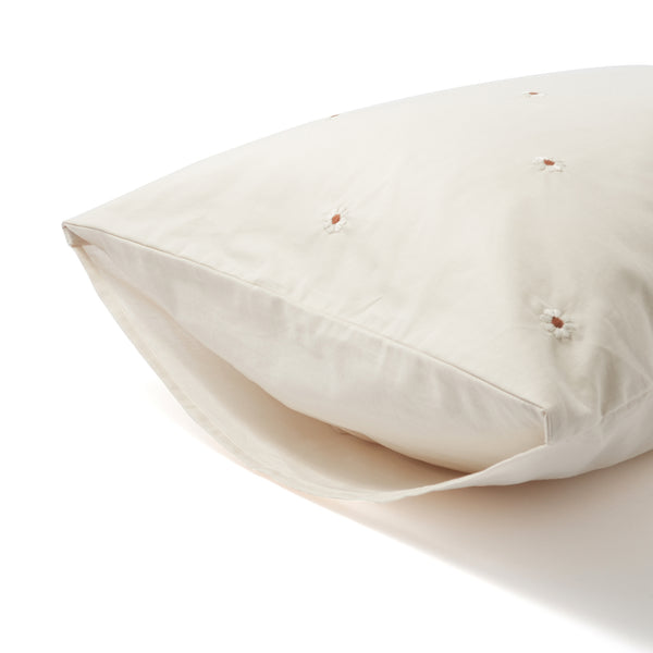 デイジーエンブロイダリー まくらカバー 700×500 アイボリー