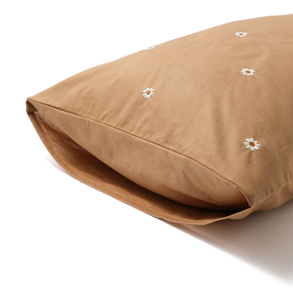 デイジーエンブロイダリー まくらカバー 700×500 ベージュ