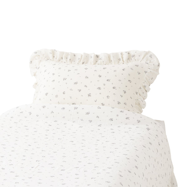 フリル ガーゼ スモールフラワー まくらカバー グレー | Francfranc