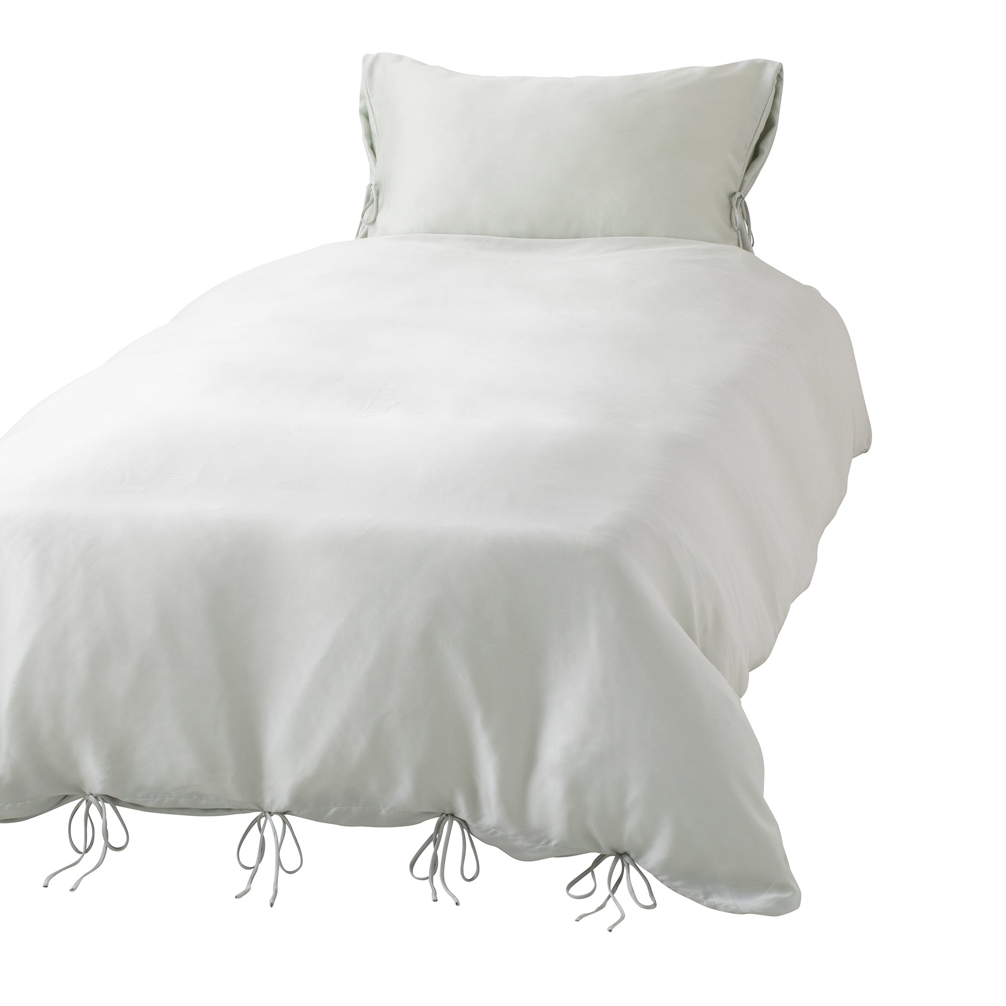 CICA加工 スリムリボン 掛け布団カバー ダブル ライトグリーン