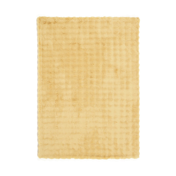 WARMY ポコモコファー 掛け布団カバー ダブル イエロー