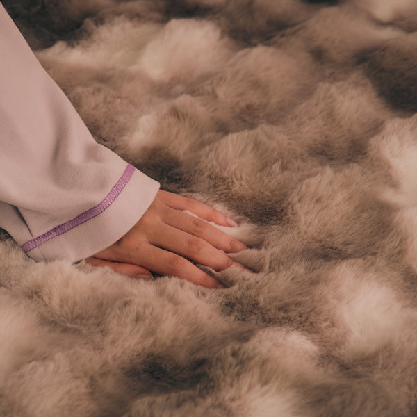 WARMY ポコモコファー 掛け布団カバー ダブル グレー