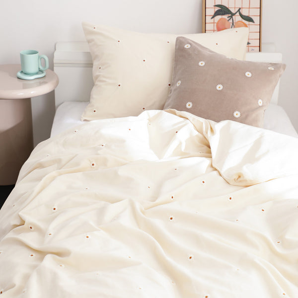 掛け布団カバー&枕カバー 2点セット Francfranc  ロベリー  SD デイジーエンブロイダリー 掛け布団カバー セミダブル