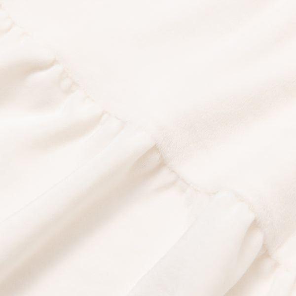 WARMY アルガンオイル加工 フリル 掛け布団カバー セミダブル ホワイト×ブラック