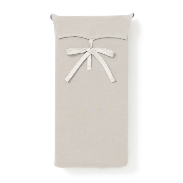 CICA加工 サテンリボン 掛け布団カバー シングル グレージュ