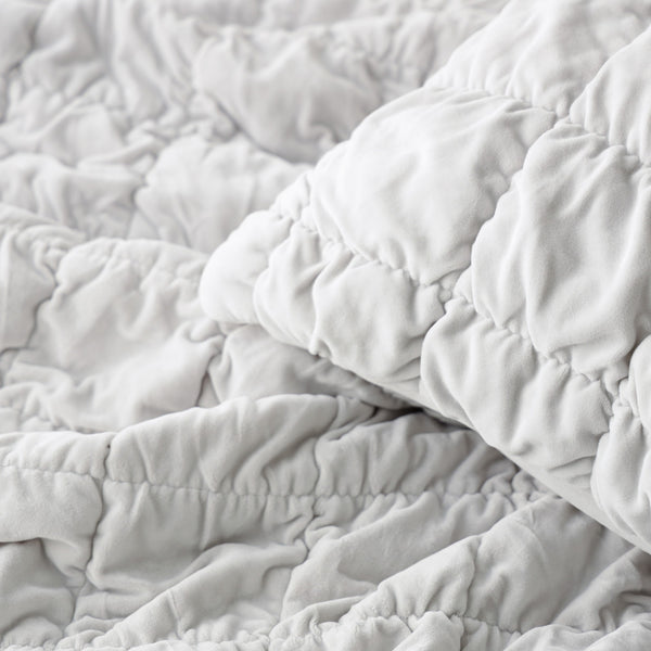 WARMY スクエアキルト 掛け布団カバー ダブル グレー