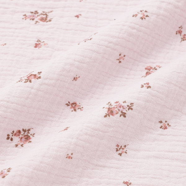 フリル ガーゼ スモールフラワー 掛け布団カバー シングル ピンク