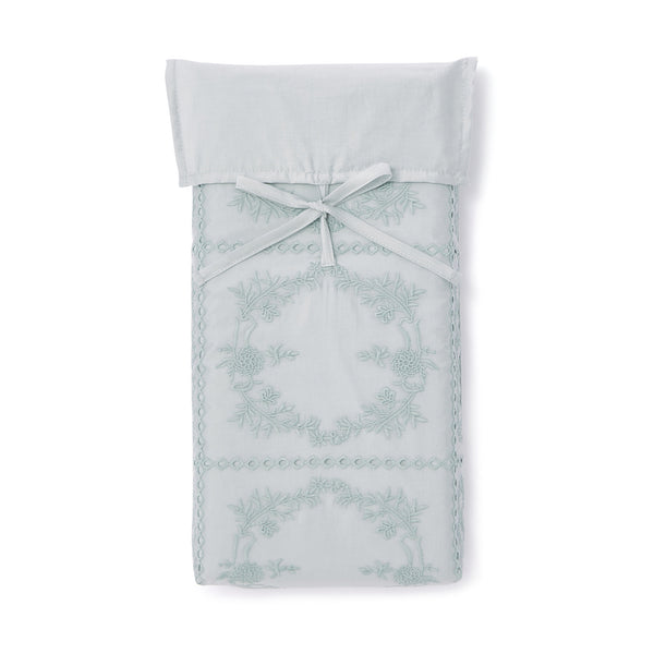 フラワースクエアエンブロイダリー 掛け布団カバー セミダブル ライトグレー