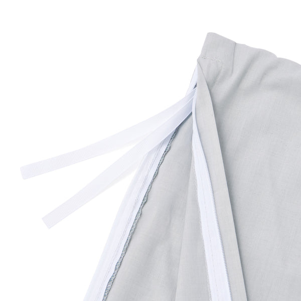 フラワースクエアエンブロイダリー 掛け布団カバー ダブル ライトグレー