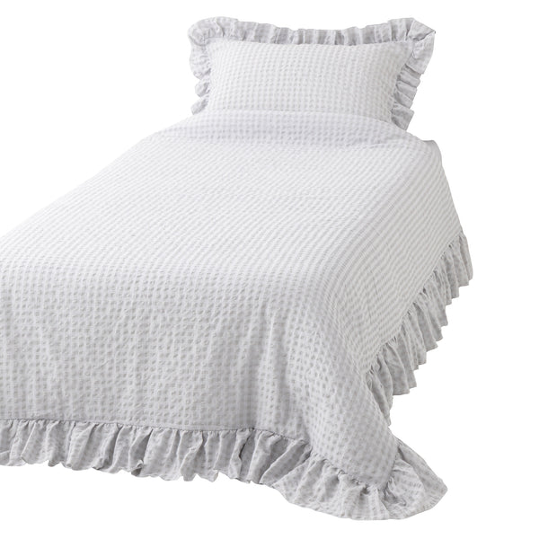 フリルチェック 寝具カバーセット シングル グレー | Francfranc